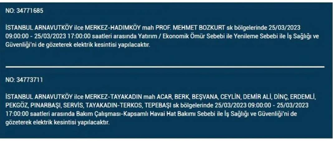 İstanbullular dikkat! Yarın bu ilçelerde elektrikler kesilecek 30